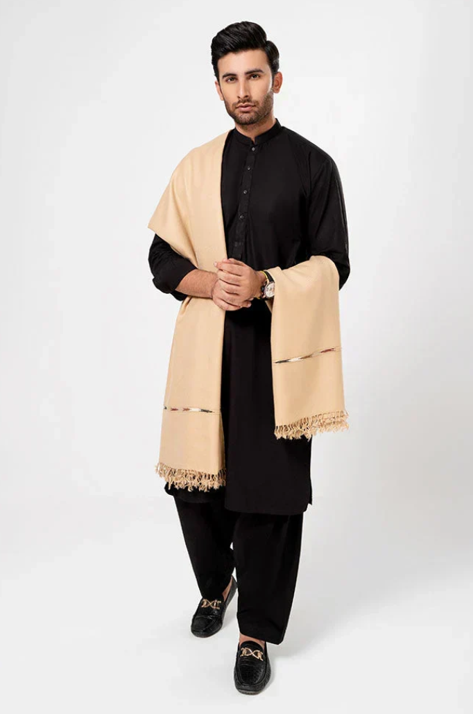 Men's Winter Wool Shawl - Skin